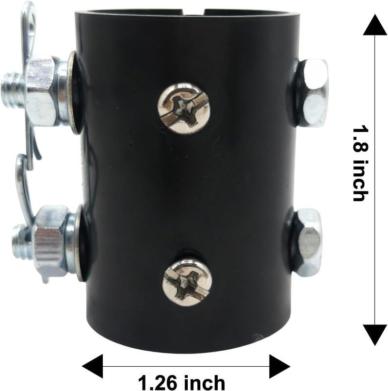 FEHEED Black Ceiling Fan Downrod Coupler with Open-Slot Design,1.26" Outer Diameter & 1.8" Length & 2mm Thickness, Fits Various Non-Threaded Ceiling Fan Rods of 1" OD, Includes Secure 2 Safety Clips - Image 2